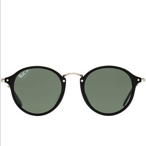 Black & Silver RayBan round fleck sunglasses